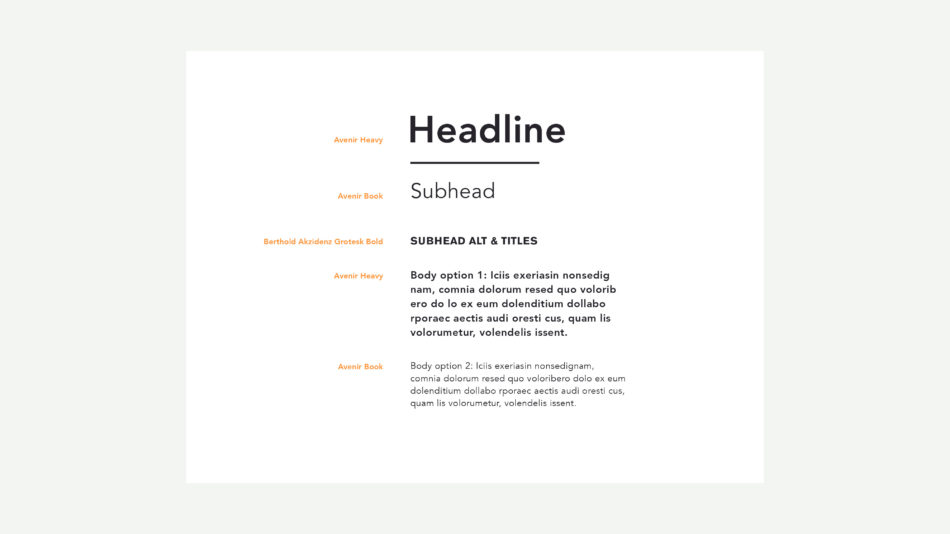 Brand guidelines - font hierarchy